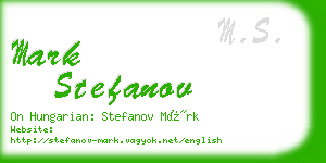 mark stefanov business card